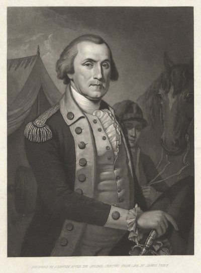 George Washington, pubi. 1850 (kaiverrus) tekijältä James (after) Peale