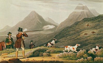 Metsäkanalintujen metsästys (värikaiverrus) tekijältä James (after) Pollard