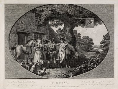 Metsästys, kaiverrus Robert Pollard (1755-1838) tekijältä James (after) Pollard