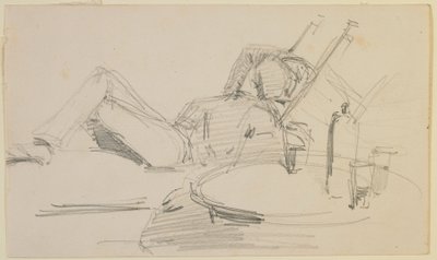 Mies makaamassa sängyllä, 1858. tekijältä James Abbott McNeill Whistler