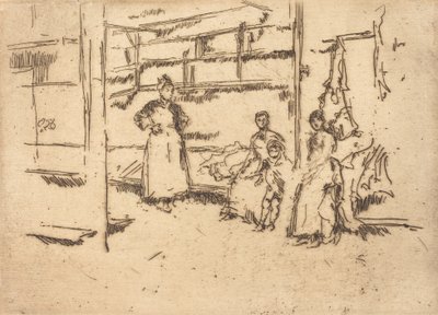 Myynnin jälkeen, Hounsditch, c. 18861888. tekijältä James Abbott McNeill Whistler