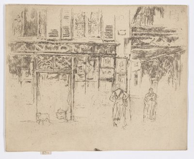 Antoniuksen kirjapaino, Rue de Seine, noin 1892-93 (etsaus; tussi paperille). tekijältä James Abbott McNeill Whistler