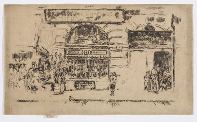 Atelier de Bijouterie, noin 1892-93 (etsaus; tussi paperille). tekijältä James Abbott McNeill Whistler