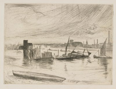 Battersea Dawn Cadogan Pier, 1863. tekijältä James Abbott McNeill Whistler
