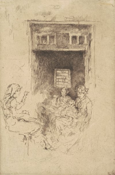 Helmisormikkaat, 1880 (musta kaiverrus lyötyyn paperiin) tekijältä James Abbott McNeill Whistler