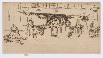 Booth, Market place, Loches tekijältä James Abbott McNeill Whistler