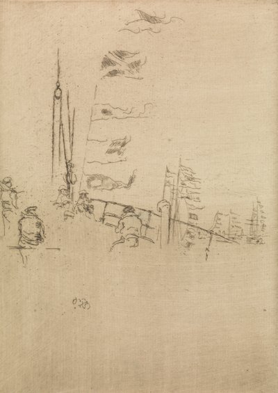 Bunting, kahdentoista etsauksen sarjasta The Naval Review, 1887 tekijältä James Abbott McNeill Whistler
