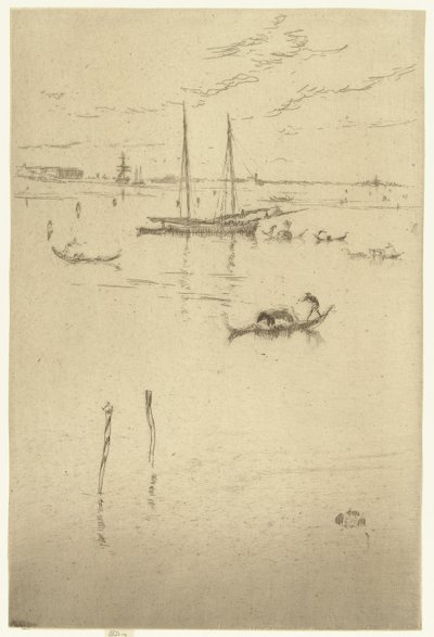 De kleine laguuni Pikku Laguuni Venetsia: Kaksitoista etsausta (sarjan nimi) tekijältä James Abbott McNeill Whistler