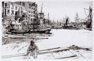 Eagle Wharf (Tyzac, Whitely ja Co) tekijältä James Abbott McNeill Whistler
