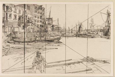 Eagle Wharf Tyzac Whiteley and Co., 1859. tekijältä James Abbott McNeill Whistler