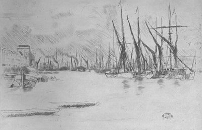 Teoksesta Pickled-Herring Stairs, c1878, 1904 tekijältä James Abbott McNeill Whistler