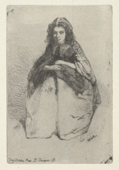 Fumette, n. 1857 (etsaus ja kuivakärki) tekijältä James Abbott McNeill Whistler