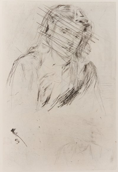 Fumetten taipunut pää, 1859. tekijältä James Abbott McNeill Whistler