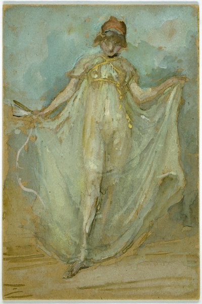 Vihreä ja sininen: Tanssija, n. 1893 tekijältä James Abbott McNeill Whistler