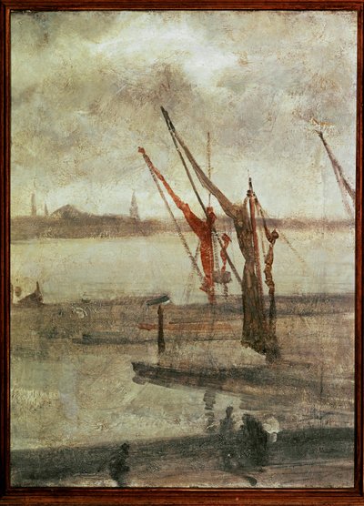 Harmaa ja hopea, Chelsea Wharf tekijältä James Abbott McNeill Whistler
