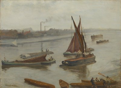 Harmaa ja hopea: Old Battersea Reach, 1863. tekijältä James Abbott McNeill Whistler