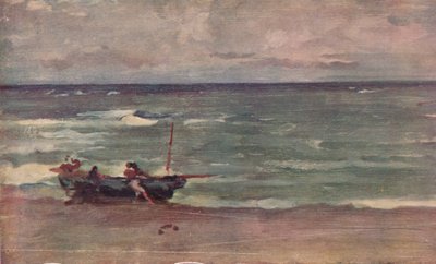 Harmony in Blue and Silver: Beaching The Boat, Etretat, c1897 tekijältä James Abbott McNeill Whistler