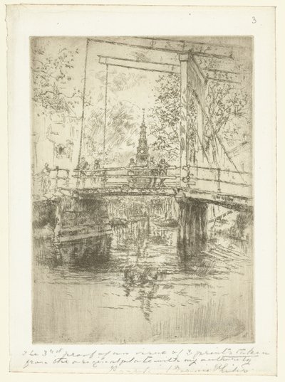 Pieni laskusilta Amsterdamissa Little Drawbridge, Amsterdam tekijältä James Abbott McNeill Whistler