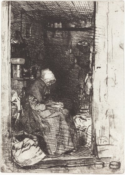 Vanha nainen Ragsissa, 1858. tekijältä James Abbott McNeill Whistler