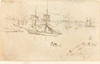 Laguuni: Noon, 18791880. tekijältä James Abbott McNeill Whistler