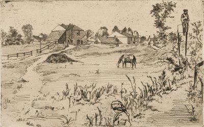 Maisema hevosten kanssa, 1859. tekijältä James Abbott McNeill Whistler