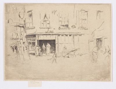 Little Court, noin 1880-81 (etsaus; tussi paperille). tekijältä James Abbott McNeill Whistler