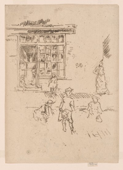 Marbles, n.1886-88 (etsaus; tussi paperille). tekijältä James Abbott McNeill Whistler