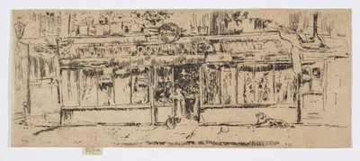 Marchand de Vin, Pariisi, noin 1892-93 (etsaus; tussi paperille). tekijältä James Abbott McNeill Whistler