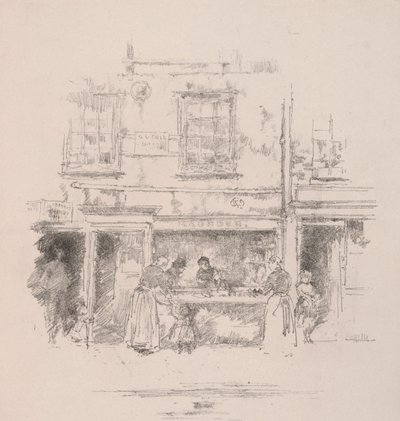 Maunders Fish Shop, Chelsea, 1890. tekijältä James Abbott McNeill Whistler