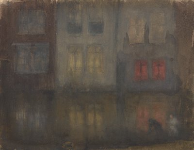 Nocturne: Black and RedBack Canal, Hollanti, 1882. tekijältä James Abbott McNeill Whistler