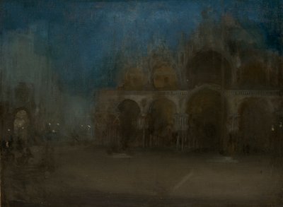 "Nocturne, sininen ja kulta - Pyhän Markuksen kirkko, Venetsia", 1879-1903 tekijältä James Abbott McNeill Whistler
