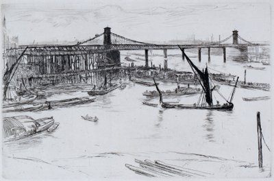 Vanha Hungerford Bridge tekijältä James Abbott McNeill Whistler