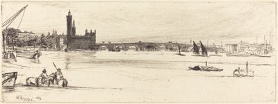 Old Westminster Bridge, 1859. finlandès tekijältä James Abbott McNeill Whistler