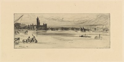Old Westminster Bridge, 1859. tekijältä James Abbott McNeill Whistler