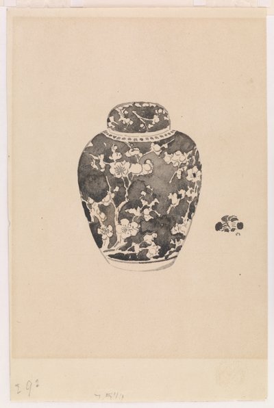 Oviform inkivääripurkki kellonmuotoisella kannella, 1878. tekijältä James Abbott McNeill Whistler