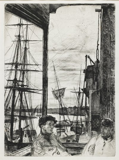 Rotherhithe teoksesta "Kuusitoista etsausta Thamesista ja muista aiheista" tekijältä James Abbott McNeill Whistler