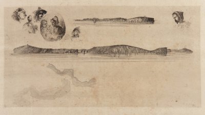 Luonnoksia rannikkomittauslevyllä, 1854. tekijältä James Abbott McNeill Whistler