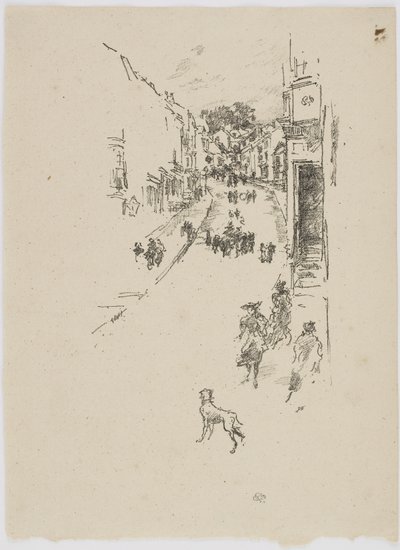 Sunnuntai, Lyme Regis, 1895 (litho paperilla) tekijältä James Abbott McNeill Whistler