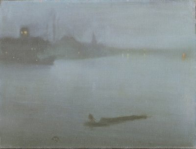 Thames - Nokturne sinisenä ja hopeana, n. 1872/8 (öljy kankaalle) tekijältä James Abbott McNeill Whistler