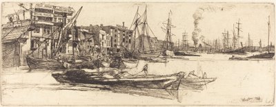 Thames Warehouses, 1859. tekijältä James Abbott McNeill Whistler