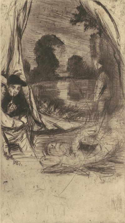 The Camp, 1861, julkaistu 1879. tekijältä James Abbott McNeill Whistler