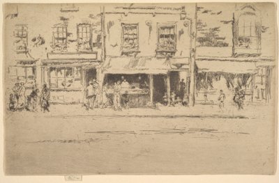 The Fish Shop, Busy Chelsea Fish Shop, Chelsea, 1886-87. tekijältä James Abbott McNeill Whistler