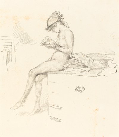 Pieni alastonmalli, Reading, 18891890. tekijältä James Abbott McNeill Whistler
