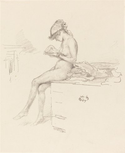 Pieni alastonmalli, Reading, 18891890. tekijältä James Abbott McNeill Whistler