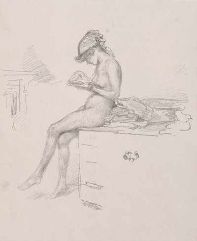 The Little Nude Model Reading, 1890. tekijältä James Abbott McNeill Whistler
