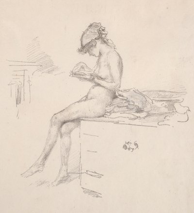 The Little Nude Model Reading, 1890. tekijältä James Abbott McNeill Whistler