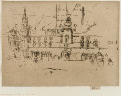 Markkinat, Bruggessa, 1887. tekijältä James Abbott McNeill Whistler