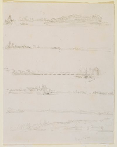 Rein, lähellä Wormsia ja Oppeheimia, 1858. tekijältä James Abbott McNeill Whistler