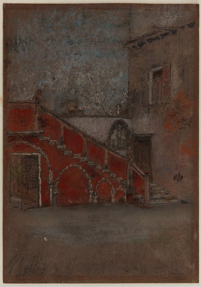 Portaat: (väriliitu ja pastelli ruskealle paperille). tekijältä James Abbott McNeill Whistler