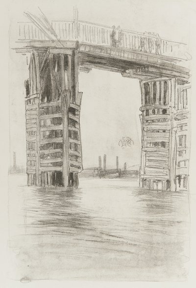 The Tall Bridge, 1878 (litosävy paperilla) tekijältä James Abbott McNeill Whistler